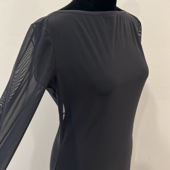 FANCI CLUB Madeline Dress Black Sheer Mesh Maxi - Picture 6 of 14